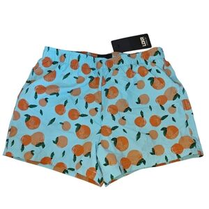 NWT LCKR Sunnyside Swim Shorts Light Blue & Orange Fruit Pattern Size 5